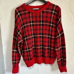 Urban Outfitters Red Plaid Preppy Sweater